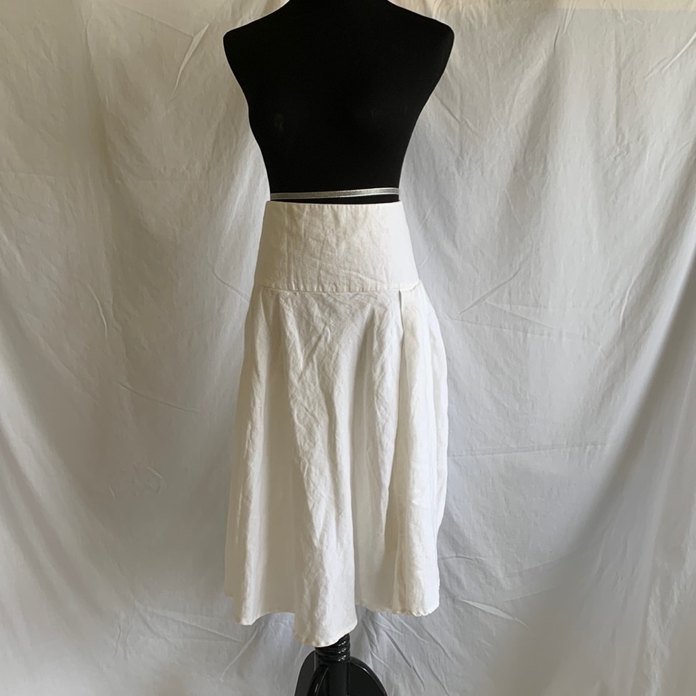 Gap White Linen A-line Skirt